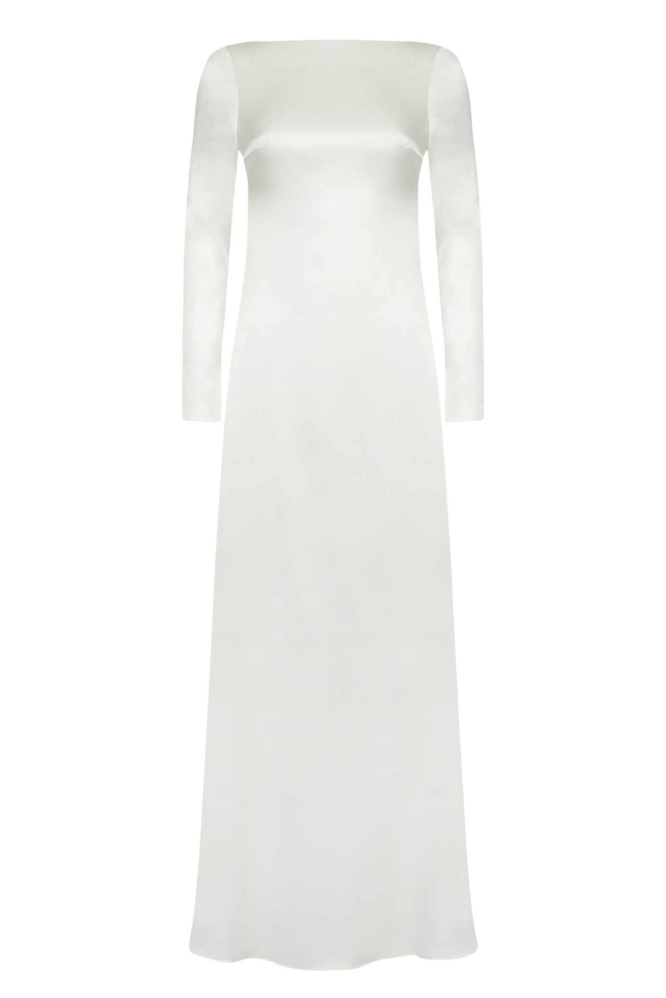Dahlia Backless Bridal Satin Maxi Dress - Off-White