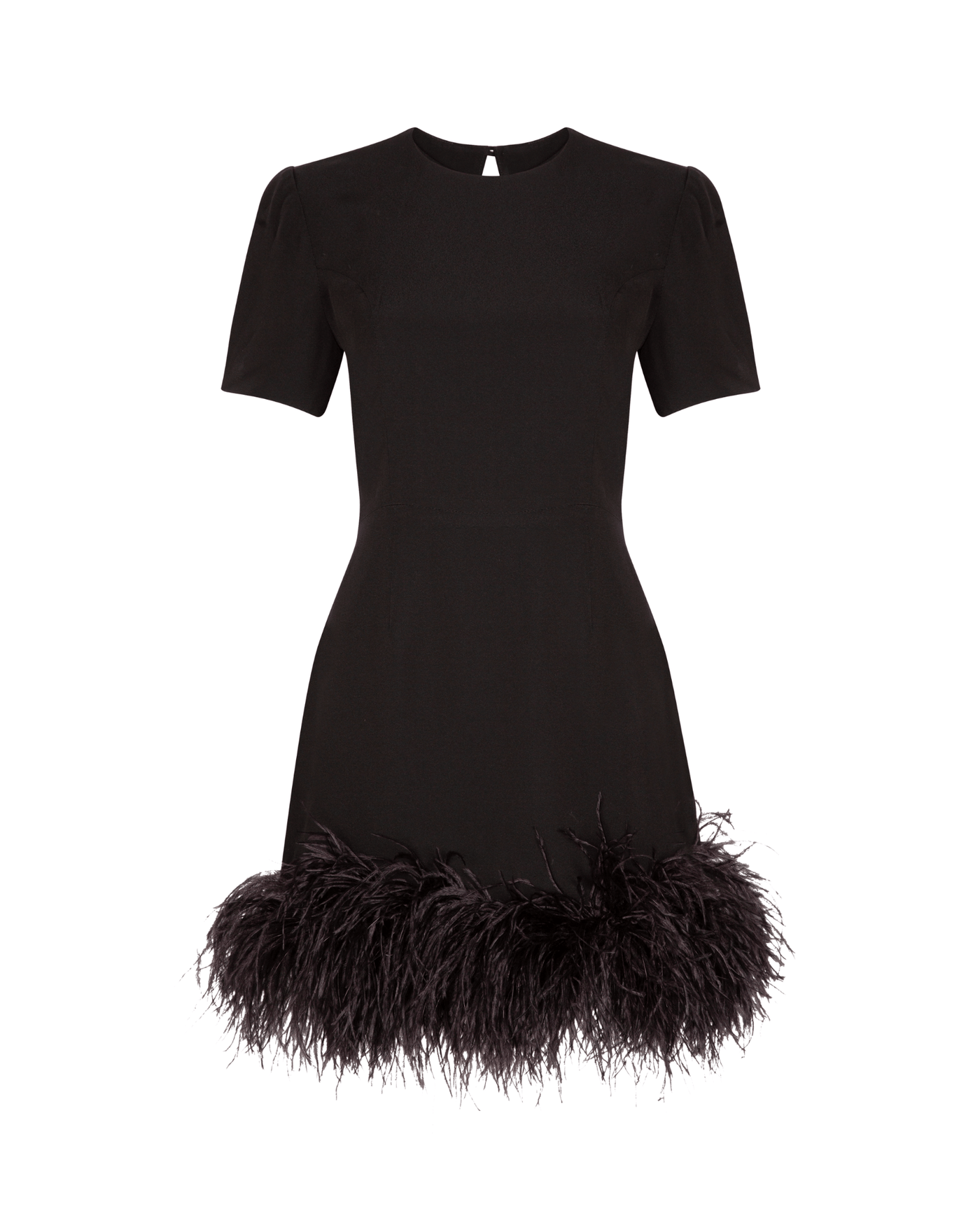 Catchall Victoria Black Feather Tassel Midi Dress, Black / S