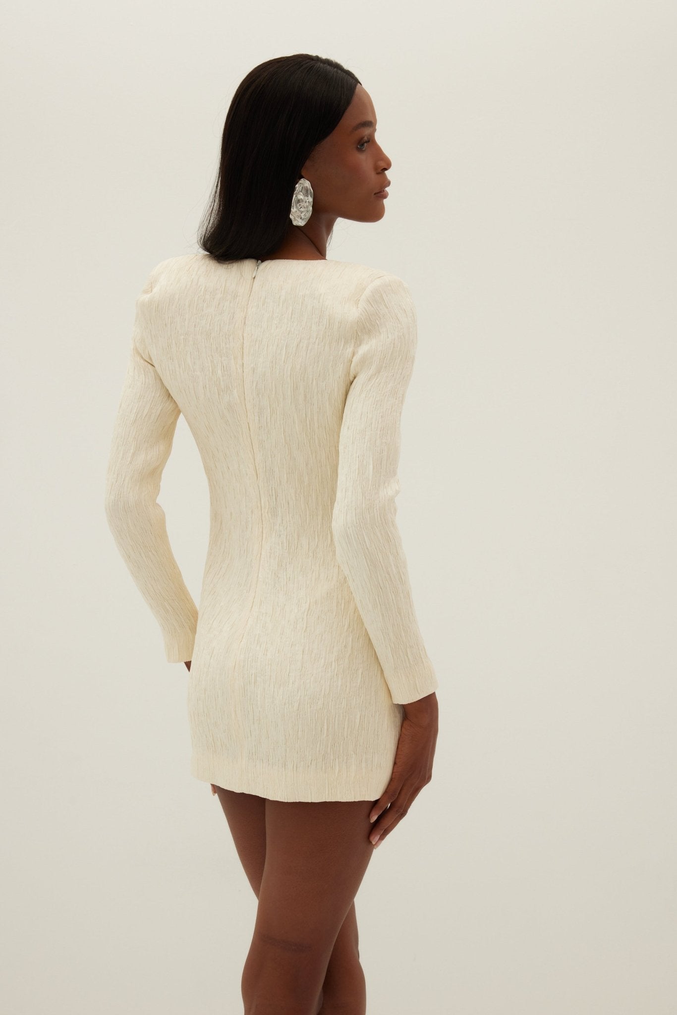 Esma Silk Organza Mini Dress - Ivory - HERVANR Official