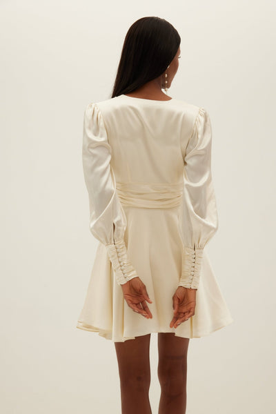 Maya Silk Dress - Ivory - HERVANR Official