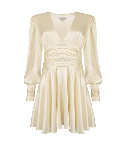 Maya Silk Dress - Ivory - HERVANR Official