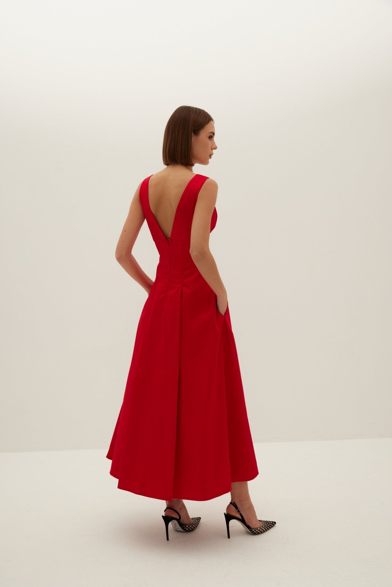 Renee Cotton Maxi Dress - Red - HERVANR Official